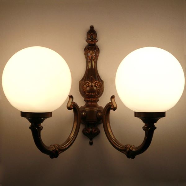 BEN 2 ARM TRADITIONAL WALL LIGHT Globe Wall Light by Irish Pub Lighting