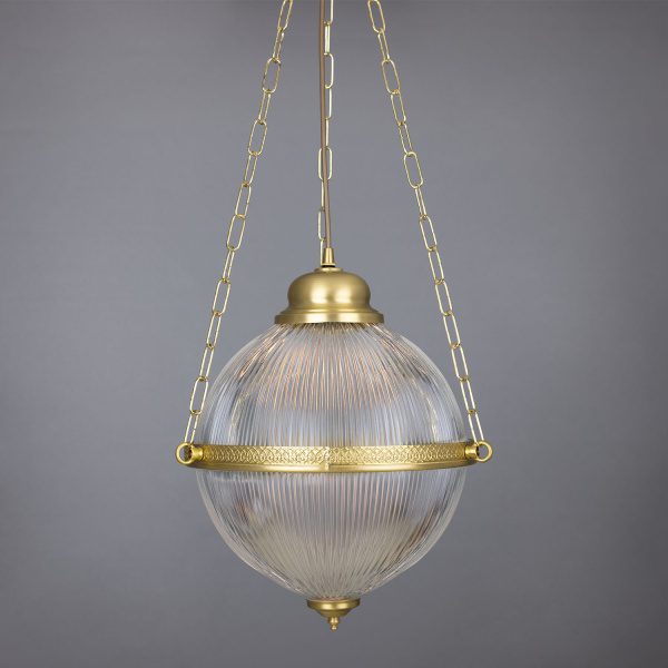 The Blaenau Victorian Holophane Pendant Light is a contemporary addition to any space.