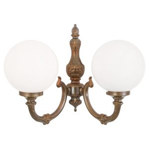 "Create an ornate focal point on your wall with Ben 2 Arm Traditional Wall Light for a traditional wall lighting."