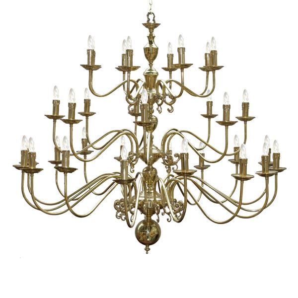 "Introduce a welcoming light to your home with Flemish Chandelier 16+8+8 arm."