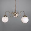 "Manufactured in Ireland, this quality brass chandelier comes complete with 200mm opal glass shades and is perfect for any traditional or brasserie style setting."