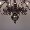 Flemish Candle-Style Brass Three-Tier Chandelier, 32-Light, Antique Brass, Detail