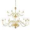 "The Flemish brass chandelier is an impressive traditional design hosting 20 unique candle-style lamp holders. This two-tier chandelier measures 115cm in height and 130cm in diameter and is one of three traditional brass chandeliers in the Flemish collection."