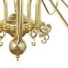 "The Flemish brass chandelier is an impressive traditional design hosting 20 unique candle-style lamp holders. This two-tier chandelier measures 115cm in height and 130cm in diameter and is one of three traditional brass chandeliers in the Flemish collection."