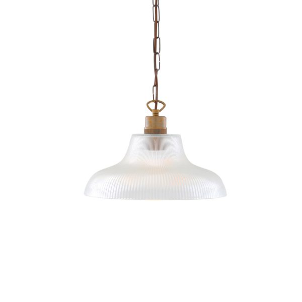 "An eye-catching piece for any décor, the London 38cm Prismatic Railway Pendant illuminates any space with contemporary chic style."