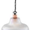 "An eye-catching piece for any décor, the London 38cm Prismatic Railway Pendant illuminates any space with contemporary chic style."