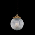 "The Stanley 16cm Holophane Globe Pendant features a holophane glass shade for a atmospheric glow of vintage light."