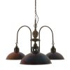 "This appealing industrial island chandelier combines the best of industrial and vintage styling."