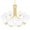 "The Wilmot is an impressive globe chandelier with 11 arms. Each arm descends from a central body and curves outwards in a radiant pattern."